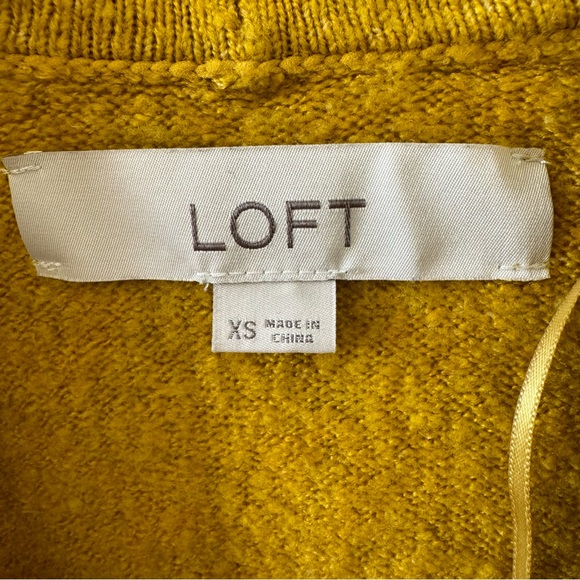 EUC: XS Loft Mustard Yellow Open Cardigan Sweater - Picture 5 of 5